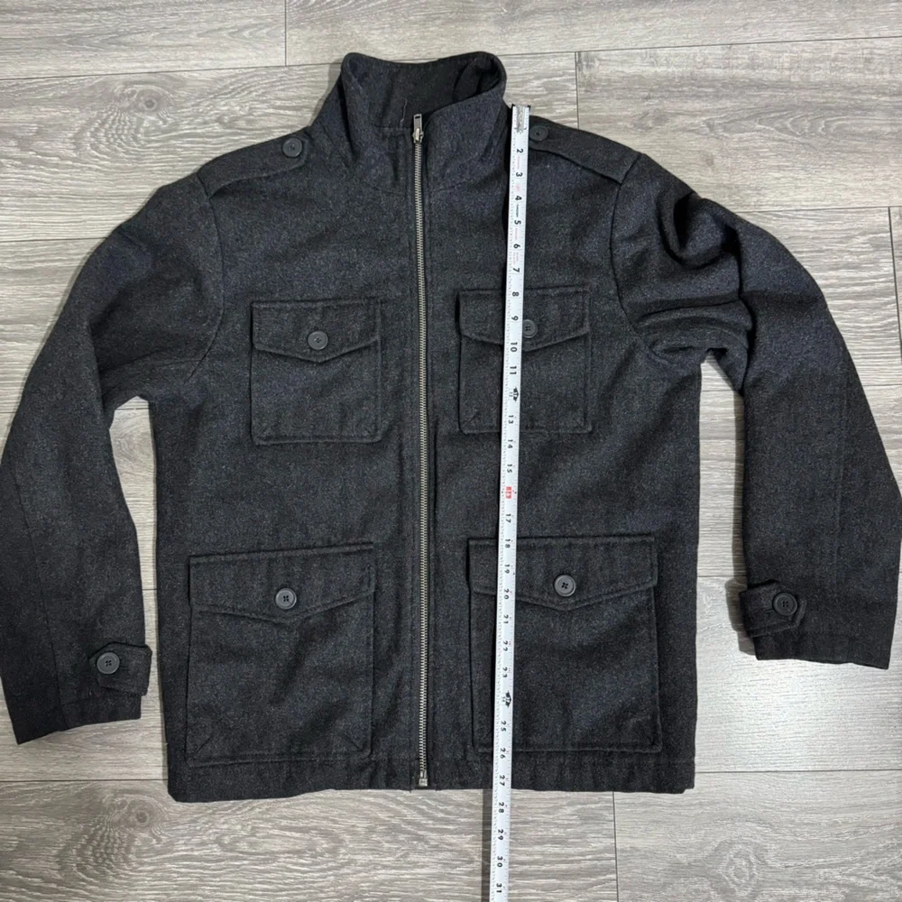 GAP Men Gray Military Field Zippered Long Sleeves Heavy Cozy Winter Jacket‎ Sz M